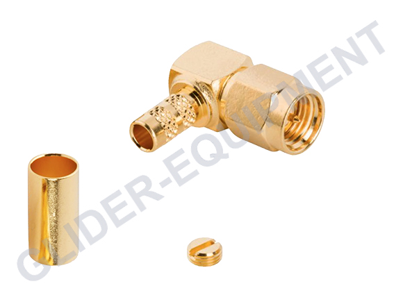 SMA male crimp coax connector right angle RG174 [CX-3006]